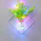 Art Flower Combination Set Wall Mounted Flower Stand Plastic Imitation Flower Decoration with Colorful Light Strip