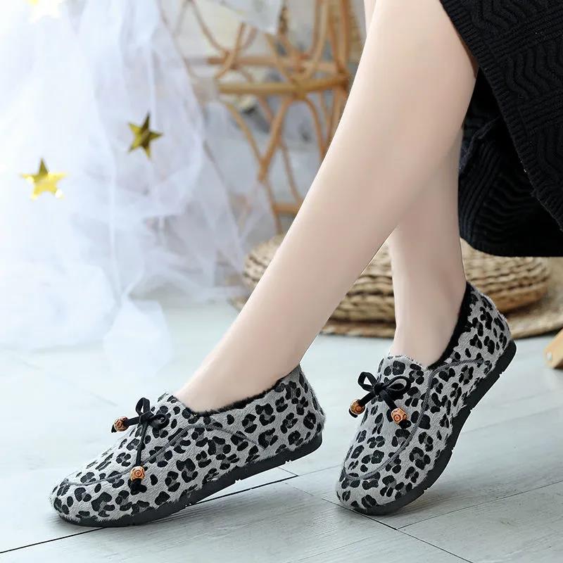 Winter Soft-soled Plus Velvet Thick Warm Shoes Non-slip Wear-resistant Outer Flat Shoes