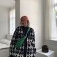 Autumn Winter Check Color Contrast V-neck Long  Sleeved Sweater Jacket Women Retro College Style Loose Knit Cardigan Outer Wear