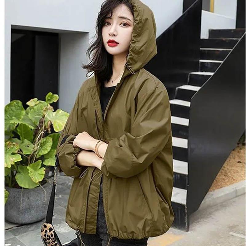 Spring and Autumn Short Short Wild Loose Casual Student Large Size Coat Windbreaker Women