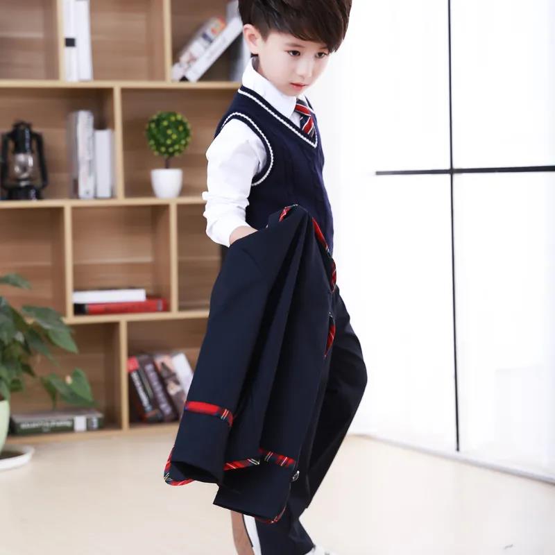 British School Uniform Kindergarten Uniform Wear Kids Primary School Wear Students Children Chorus Costume 5pcs Set