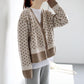 Autumn European and American Style Jacket Short V-neck Knitted Top Cardigan Loose Women Sweater