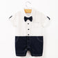 Full Moon One Hundred Days Baby Clothes Boy One Year Old Dress Baby Summer Dress Thin Short Sleeve Pure Cotton Gentleman One-piece