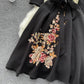 Formal Dress Spring and Autumn Embroidery Pattern Dress Temperament V-neck Tie Evening Dress Elegant Bridesmaid Dress