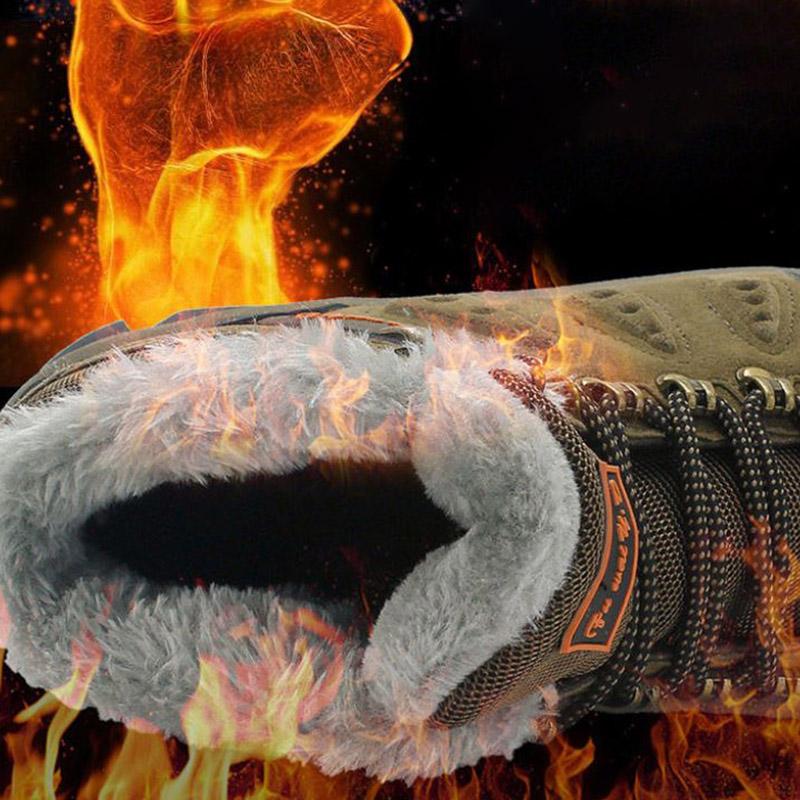 Men's Outdoor High-top Hiking Shoes Winter Plus Velvet Warm Snow Boots Waterproof Non-slip Wear-resistant Hiking Shoes