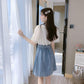 Dress Women's Summer Style European Station Fashion Waist Stitching Denim Skirt