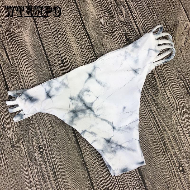 WTEMPO Sexy White Ink Bikini Cross Split Swimsuit