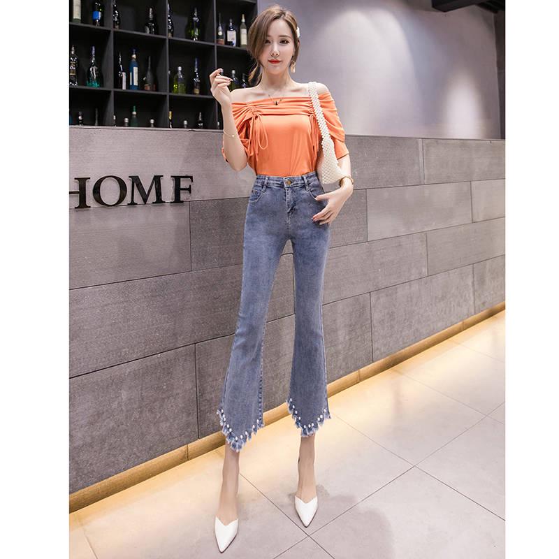 Jeans Woman Mom Flare Jeans Pants Jeans for Women with High Waist Large Size Ladies Jeans Denim