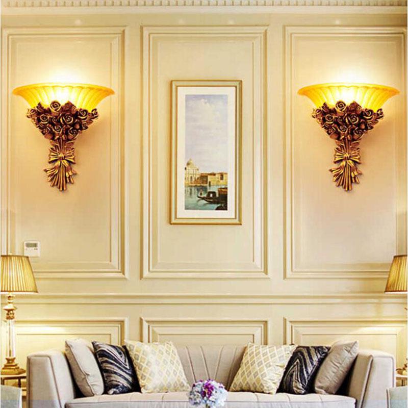 resin LED Wall lamps Living room bedroom bedside decoration lamp TV background wall lamp glass shade