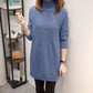 Autumn and Winter Thick Turtleneck Sweater Mid-length Loose Wild Sweater Dress Hedging Knit Women Sweater Dress