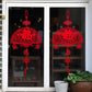 Chinese style removable wall stickers PVC transparent film red spring festival wallpaper