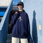 Pofulove Autumn Winter Round Neck Hedging Cartoon Embroidery Sweater Female Loose Knitted Jacket