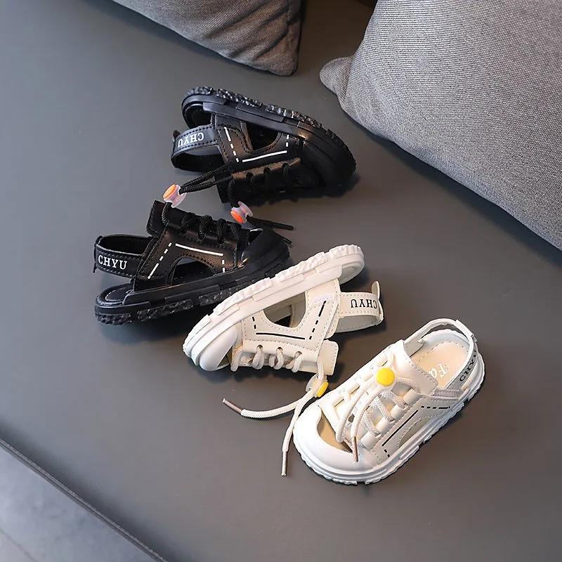 Children's Sandals Summer Trendy Boys' Fashion Casual Baotou Beach Shoes Soft Bottom Anti-kick Kids Sneakers