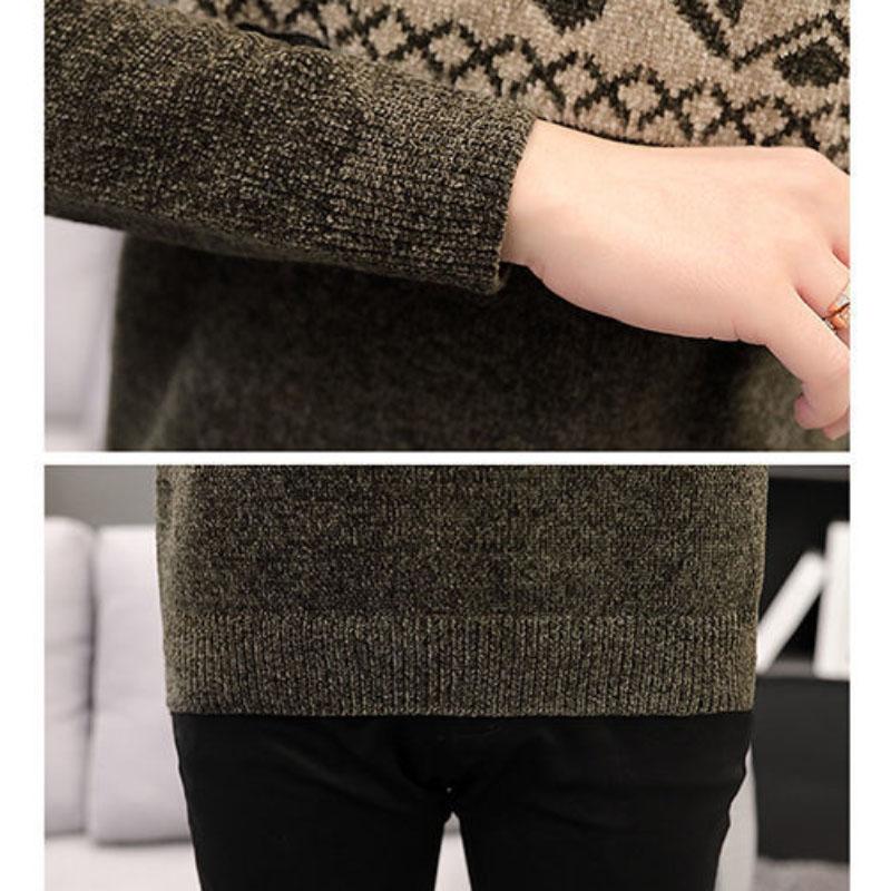 Chenille Autumn and Winter Men's Round Neck Sweater Thickened Warmth Fashion Sweater Men's Sweater