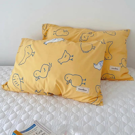 A Pair of Cotton Pillowcases 48x74cm Household Pillow Inner Liner Cover Double Pillowcase Cover