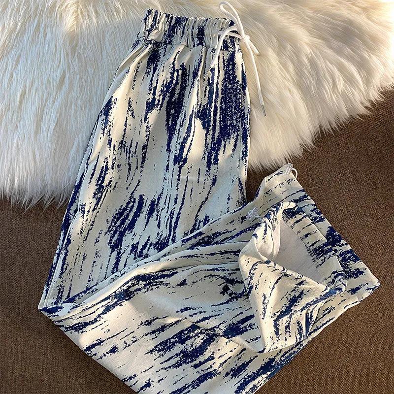 Tie-dye Gradient Drape Casual Pants Straight Wide-leg Summer Thin Style Wild Loose-fitting Harlanwei Pants Tide