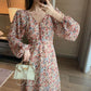 Womens V-Neck Boho Floral Chiffon Summer Party Evening Beach Long Dresses Girl's Sundress