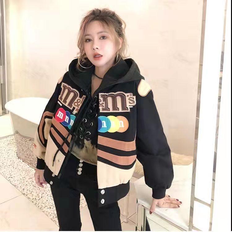 Embroidery Harajuku Patch Plus Size Coat 2021 Winter Autumn Women's Jackets Hip Hop Autumn Long Sleeve Female Jacket Outwear