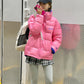 Glossy Short Women's Down Jacket Winter Korean Style Loose Cotton Clothes Casual Stand-collar Cotton Jacket