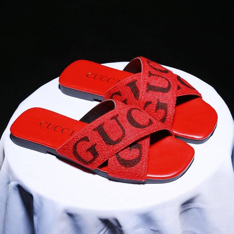 Slippers Women Fashion Wear Flat Bottom Summer Cross Weave Hong Kong Style Wild Social Sandals