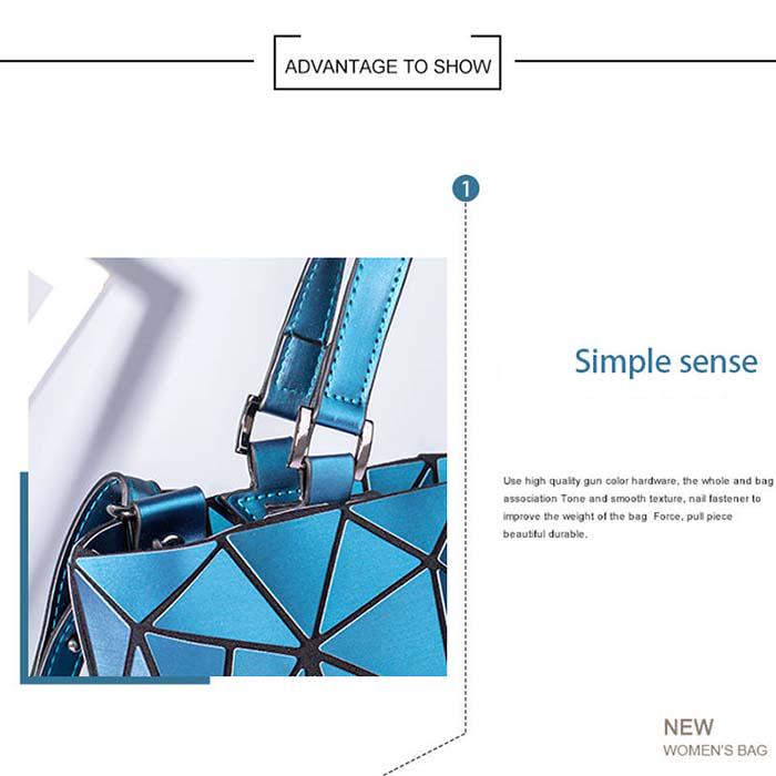 Luxury Geometric Rhombic Female Handbag Fashion Luminous Folding Designer Shoulder Bags for Women
