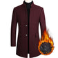 Men's Autumn and Winter Jacket 2021 New Plus Velvet Thick Wool Coat Mid-length Warm Casual Windbreaker
