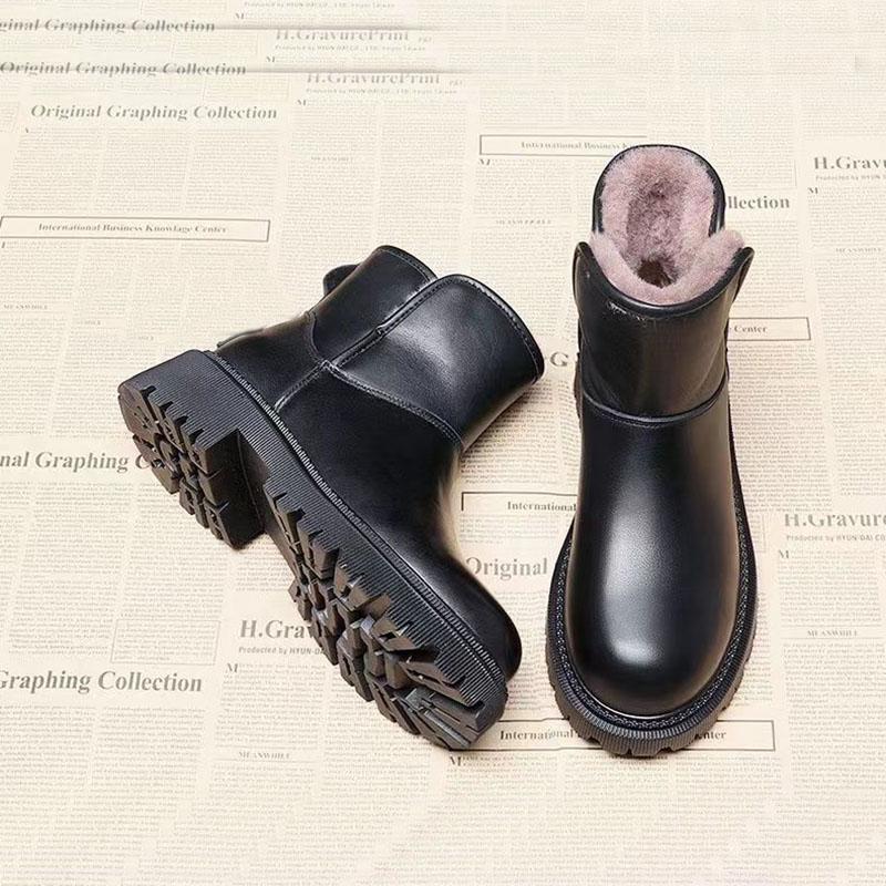 Snow Boots Women Winter Short Boots Large Cotton Waterproof Non-slip Thickening Plus Velvet Bread Shoes Cotton Shoes