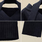 Autumn Slim V-neck Pullover Sweater Feminine Halter Neck Off-shoulder Knit Sweater Top Stretch Knitwear jumper