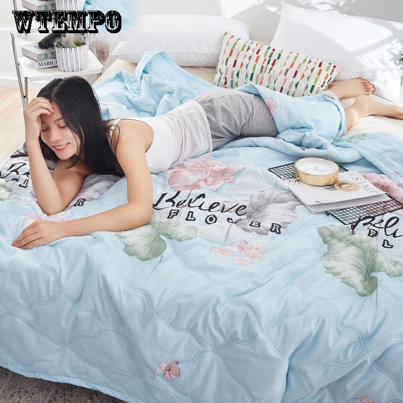 WTEMPO Printed Quilt Dormitory Quilt Air Conditioning Is Comfortable Summer Cool Quilt Fashion