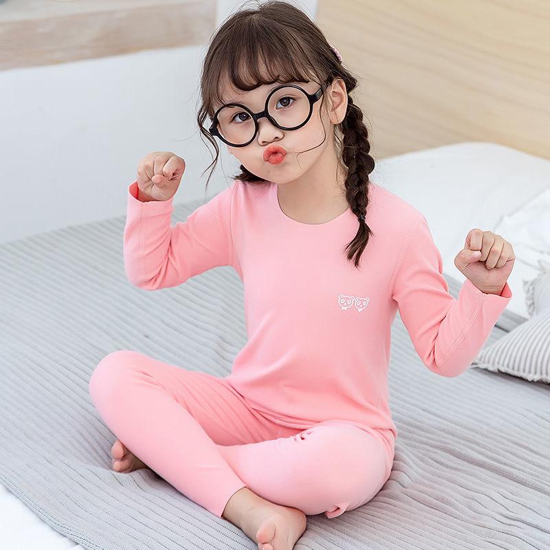 Winter Children's Underwear Suits for Boys and Girls Without Trace Self-heating Qiuyi Qiuku Baby Home Service