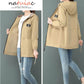 Spring and Autumn Windbreaker Hooded Jacket Loose Casual Mid-length Temperament All-match Jacket Women
