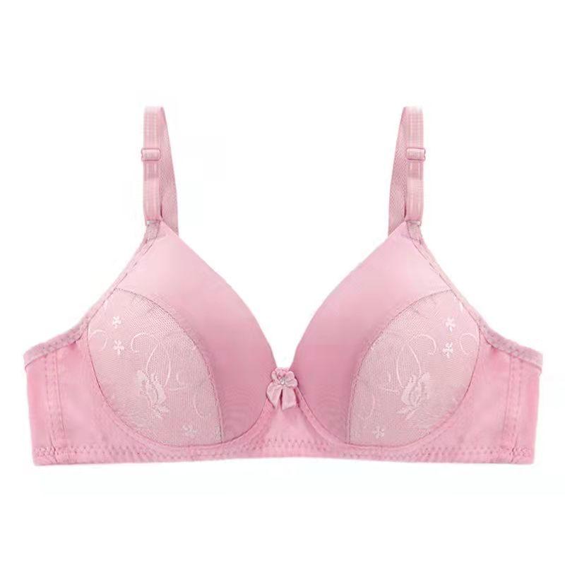 Ladies Underwear Thin Sexy Simple Comfortable Breathable Non-slip No Steel Ring Gather Embroidery Bra