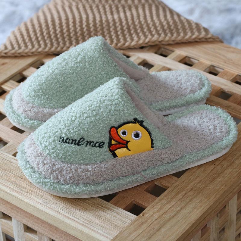 Autumn and Winter Little Yellow Duck Cotton Slippers Indoor Warm Flat Shoes Casual Fashion Home