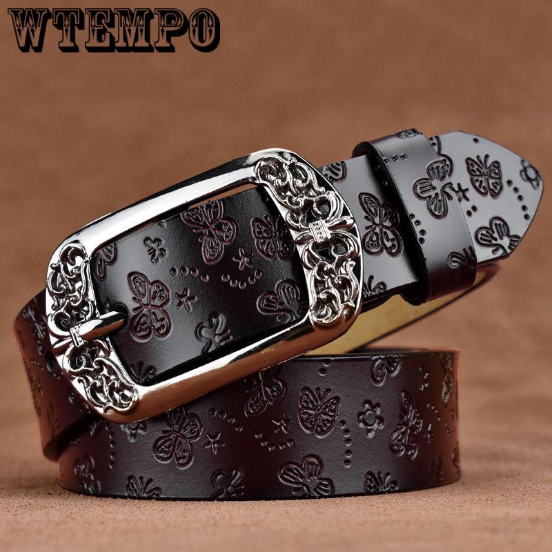 Leather Belts for Women Jeans Strap Vintage Metal Pin Buckle Fashion Style Trouser Cummerbunds