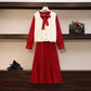 2 Pieces Ladies Dress Suit Spring and Autumn Long Sleeve Mid-length Casual Vacation Office Home