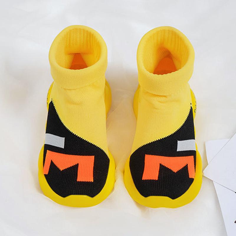 Girls' Casual Sneakers Spring and Autumn Models Korean Princess Shoes Big Children's Knitted Non-slip Children's Shoes