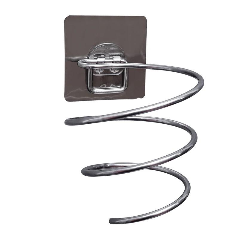 Stainless steel rack hair dryer storage rack strong and seamless free punching bathroom wall hanging rack sticky hook