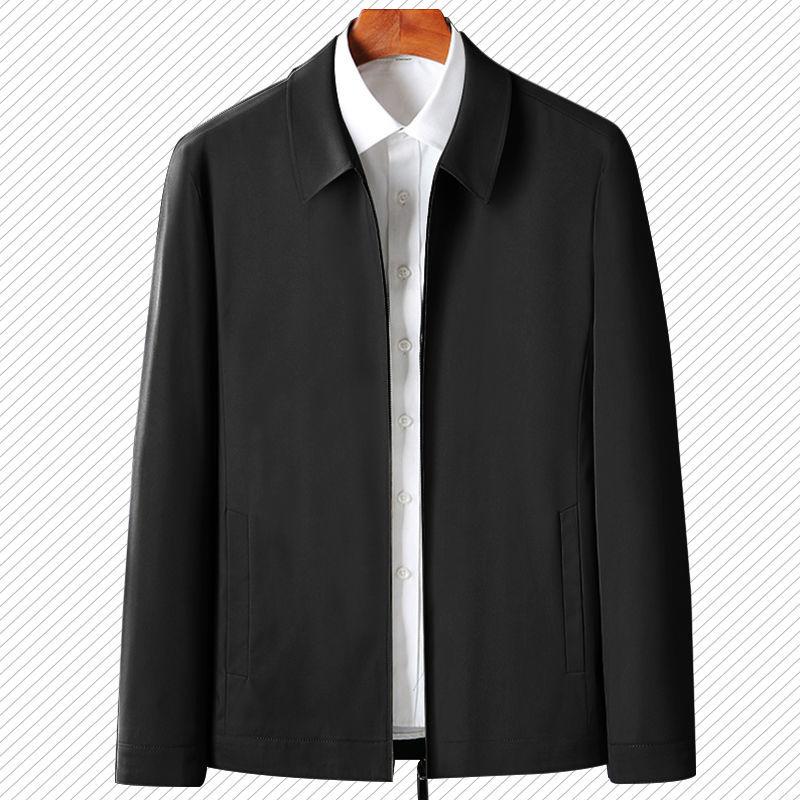 Middle-aged and Elderly Fall/winter Coat Loose Lapel Jacket Middle-aged Pure Color Casual Top