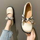 Female British Loafers Summer Small Leather Shoes Retro Medium Heel Comfortable Shoes Cute Low Wedge Lady Shoes with Skirt Lolita Shoes for Girls