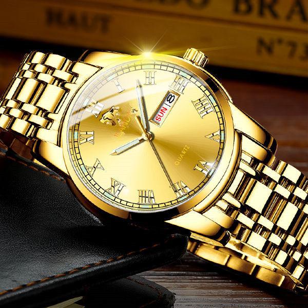 Men Mechanical Watches Multifunctional Automatic Watch Complete Calendar Gold Clock