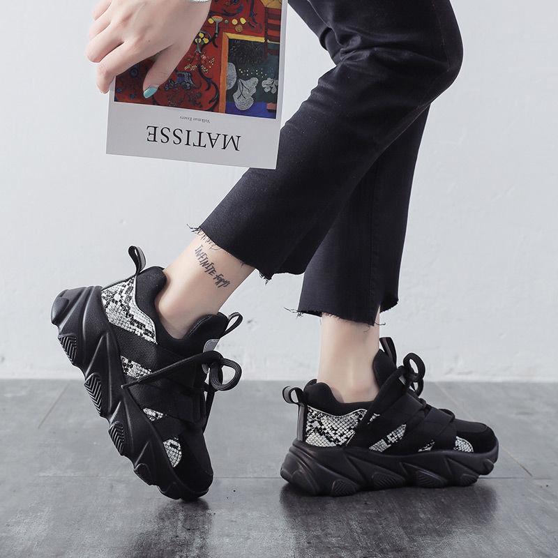 Harajuku Style Spring  Summer Sports Shoes Female Students Korean Sports Shoes Increased Casual Breathable Running Shoes