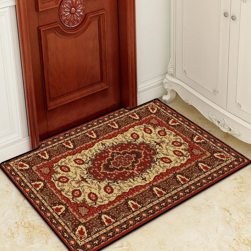 Retro Home Land Pad Door Pad Entrance Home Entoucted Porch Mat Door Foot Pad Water Absorbing Continental Carpet Living Room 60*90cm