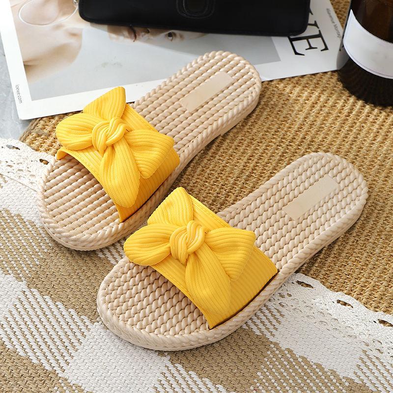 2021 New Summer Slippers Women's Outer Wear Fashion Bows All-match Non-slip Sandals Ladies Slippers