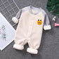 Autumn and Winter Baby Jumpsuit 0 To 6 Months Old Baby Khaki Clothes with Plush Thickened Climbing Clothes Warm Clothes for Newborn Children