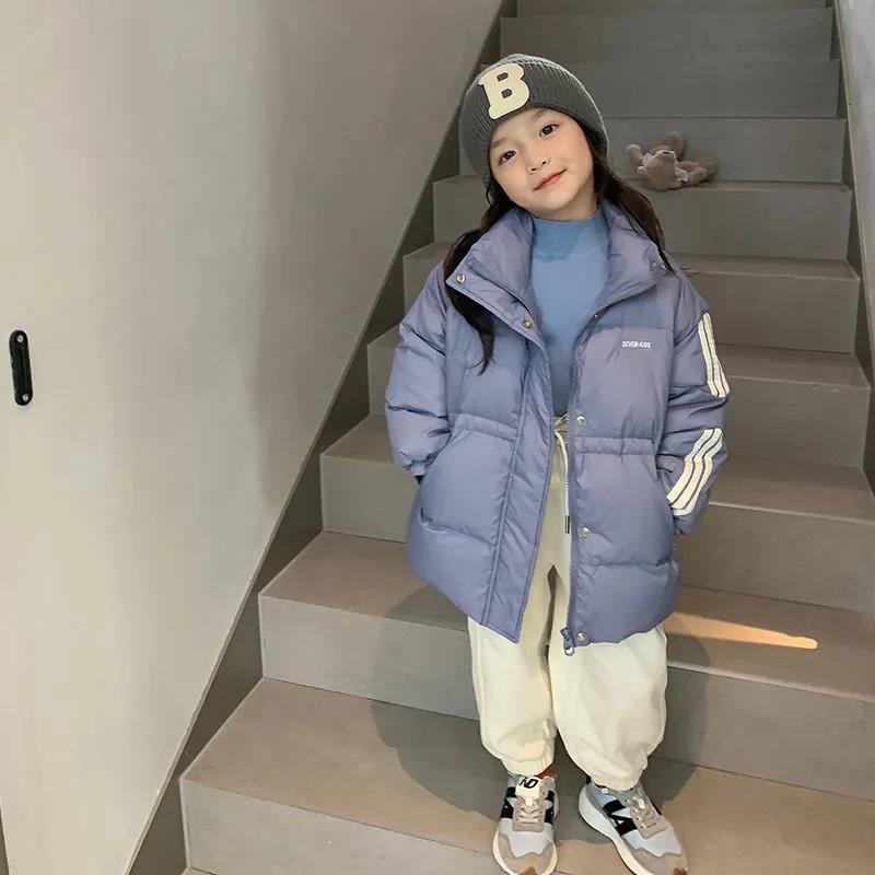 Girls Thick Padded Jacket Warm Bread Jacket Windproof and Velvet Cotton Jacket