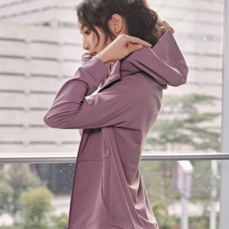 Hooded Sports Jacket Women's Loose and Thin Quick-drying Fitness Tops Running Training Yoga Clothes Long Sleeves