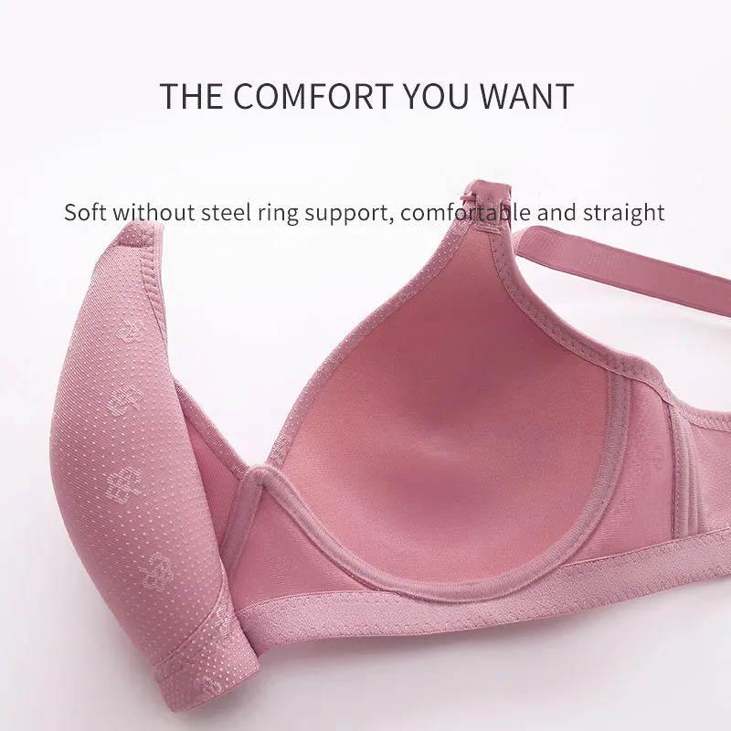 Large Size Jacquard Thin Bra No Steel Rings Gathering Comfortable Receiving Side Breast Breathable Sexy Soft Ladies Bra