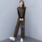 Suit Women's Temperament Is Thin Wide-leg Pants Casual Women's Three-piece Loose Wide-leg Pants + Hooded Sleeveless Waistcoat + Lining