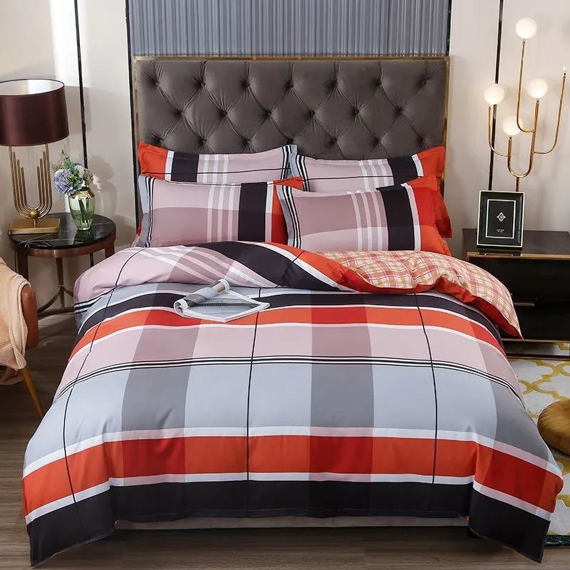 Modern Minimalist Spring Cotton Brushed Four-piece Machine Washable Bed Sheet Quilt Cover Bed Student Dormitory Supplies Set