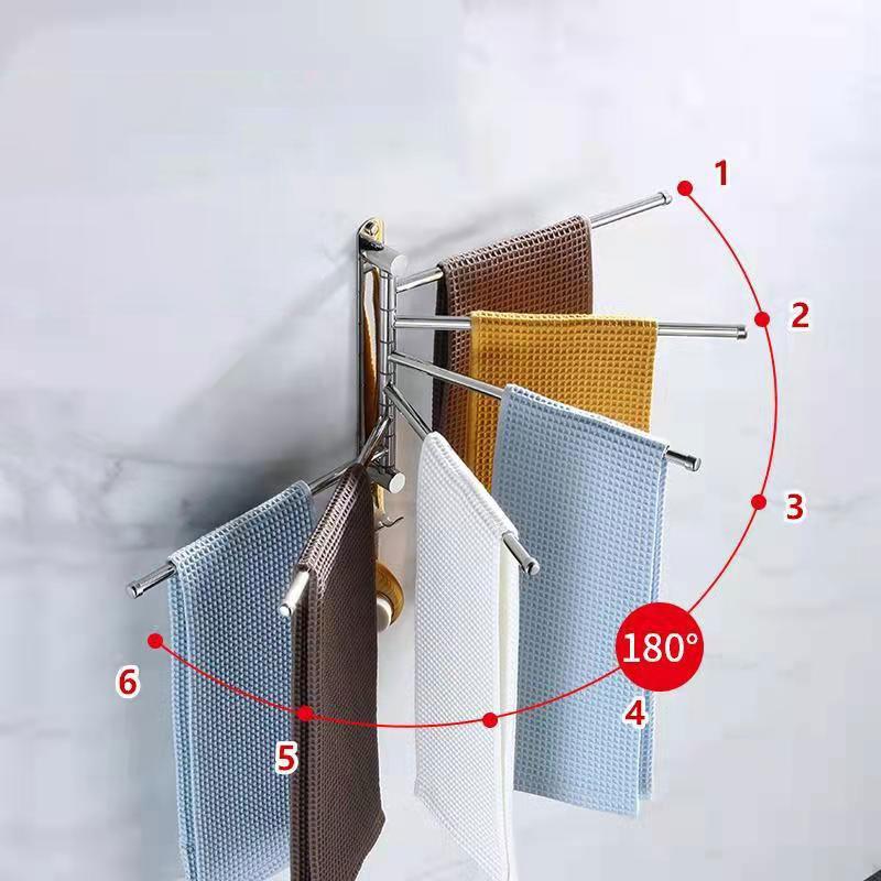 304 Stainless Steel Rotating Towel Bar Toilet Single Towel Rack Bathroom Toilet Bathroom Wall Hanging Porte Serviettes